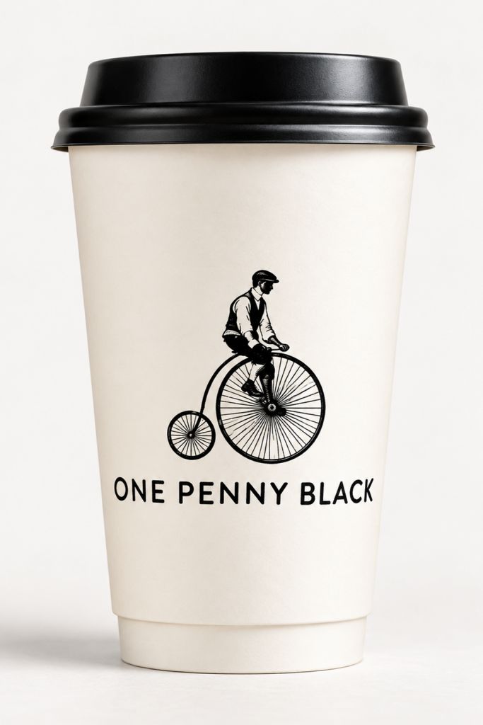 One Penny Black custom coffee cup
