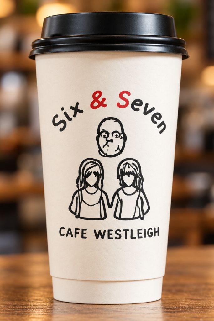 Custom printed café coffee cup design