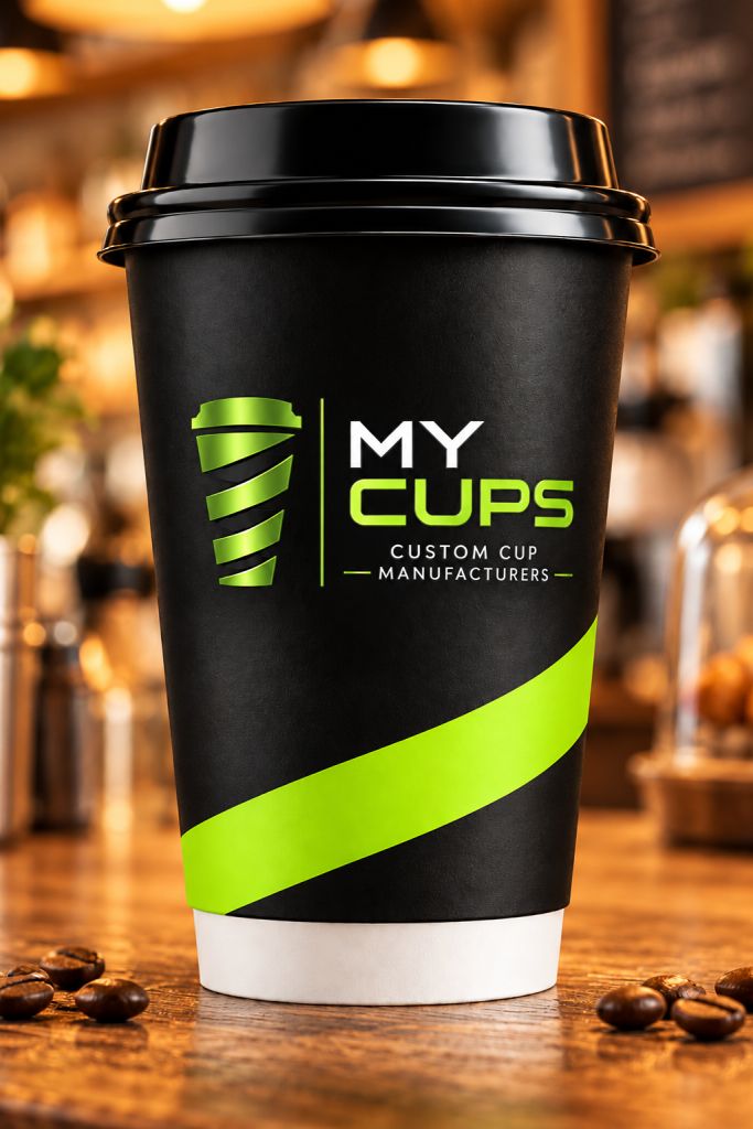 My Cups Custom Cup Manufacturers branded takeaway coffee cup